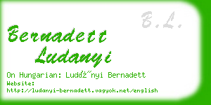bernadett ludanyi business card